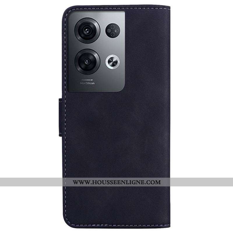 Housse Oppo Reno 8 Pro Effet Cuir Couture