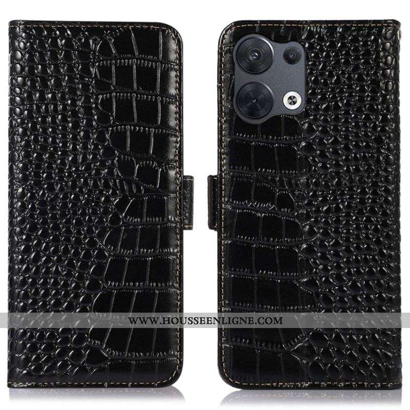 Housse Oppo Reno 8 Pro Style Crocodile RFID