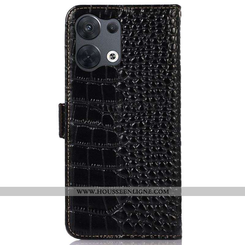 Housse Oppo Reno 8 Pro Style Crocodile RFID