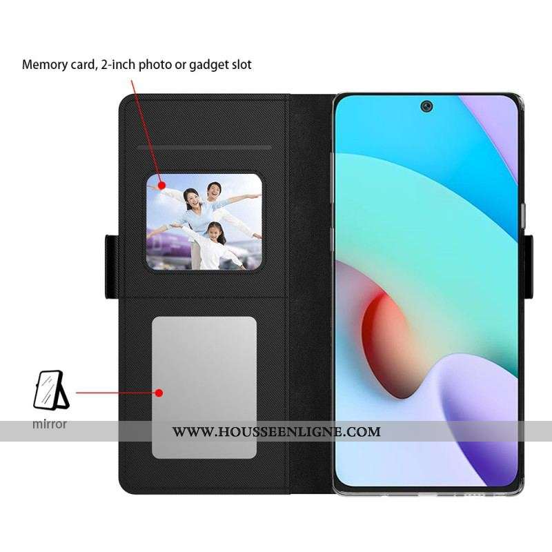 Housse Poco X5 5G/Poco X5 5G Miroir et Porte-Cartes Amovible