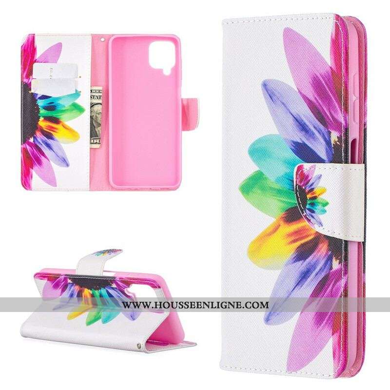 Housse Samsung Galaxy A12 / M12 Fleur Aquarelle