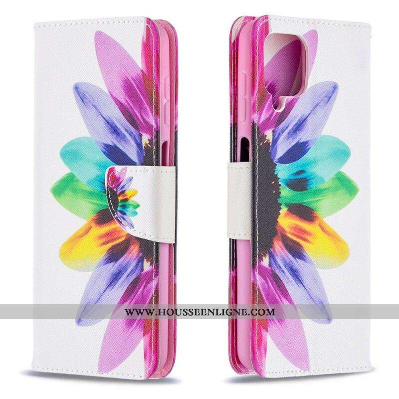 Housse Samsung Galaxy A12 / M12 Fleur Aquarelle