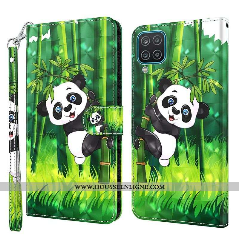 Housse Samsung Galaxy A12 / M12 Panda et Bambou