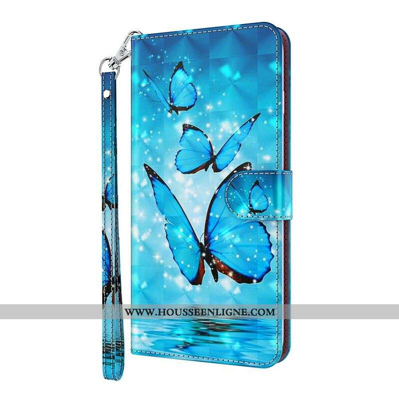 Housse Samsung Galaxy A12 / M12 Papillons Bleus Volants