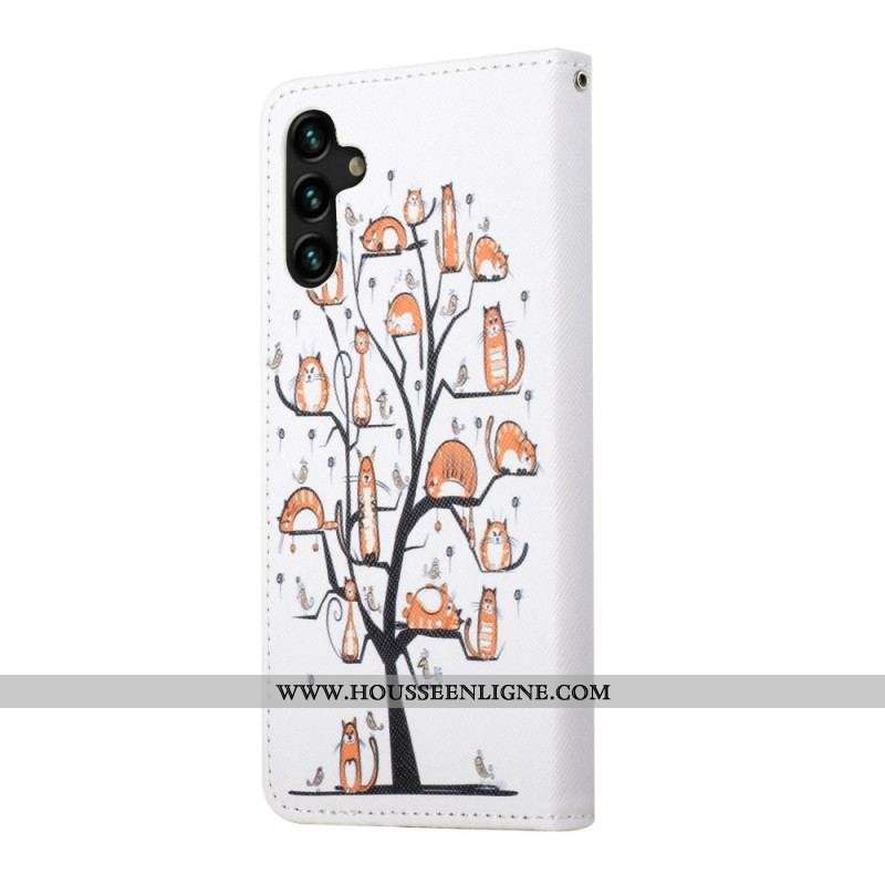 Housse Samsung Galaxy A13 5G / 04s Funky Cats à Lanière