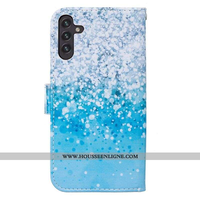 Housse Samsung Galaxy A13 5G / A04s Dégradé Paillettes Bleues