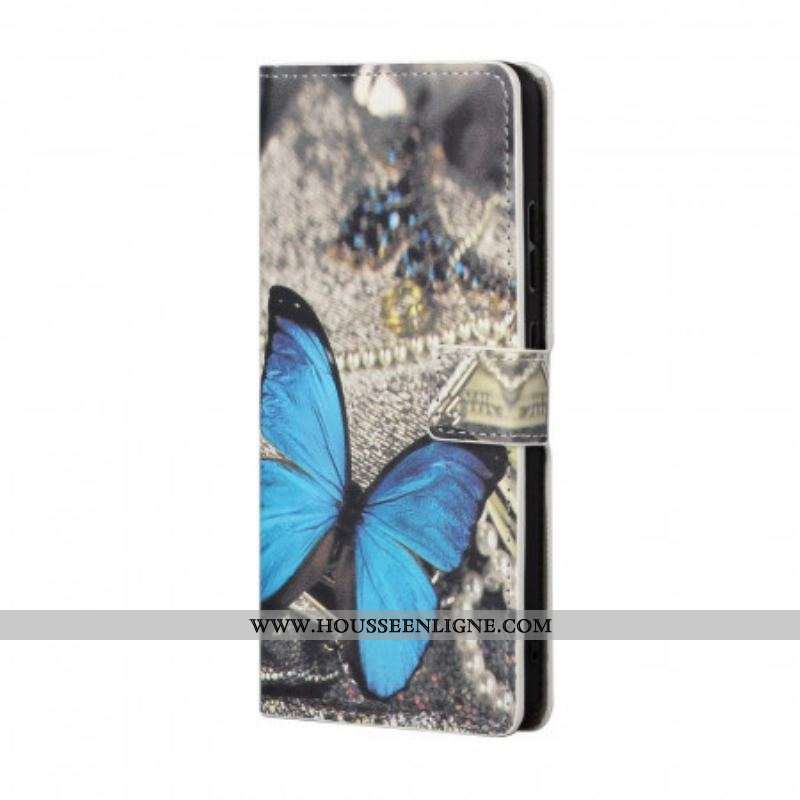 Housse Samsung Galaxy A13 5G / A04s Papillon Bleu