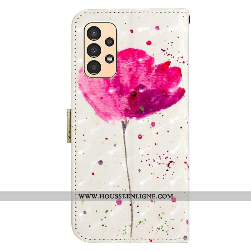 Housse Samsung Galaxy A13 Coquelicot à Lanière