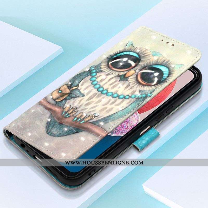 Housse Samsung Galaxy A13 Miss Hibou à Lanière