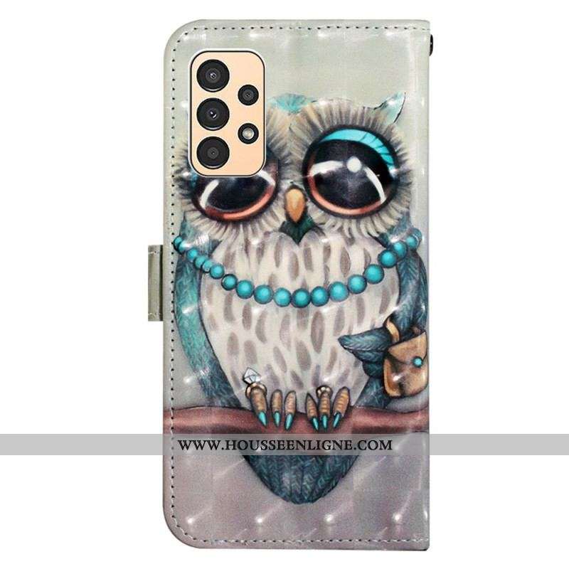 Housse Samsung Galaxy A13 Miss Hibou à Lanière