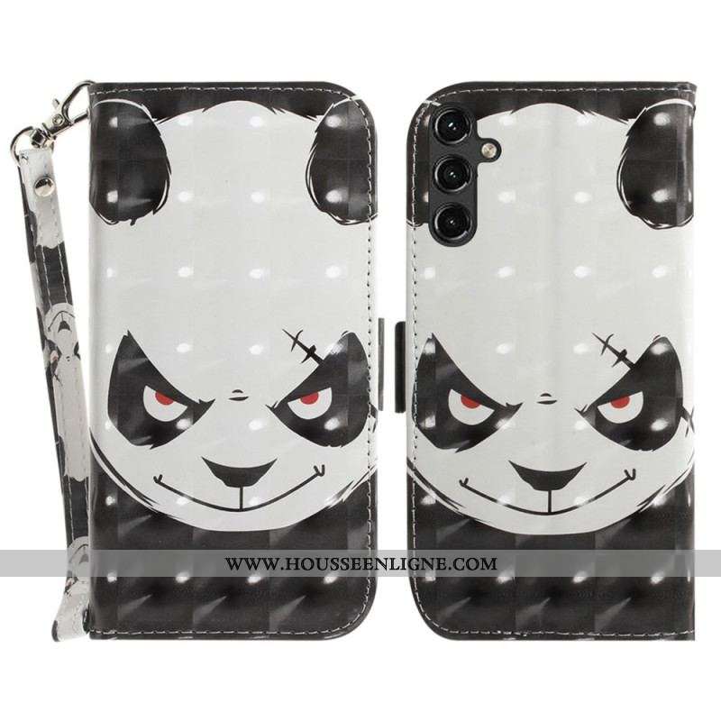 Housse Samsung Galaxy A14 5G / A14 Angry Panda à Lanière