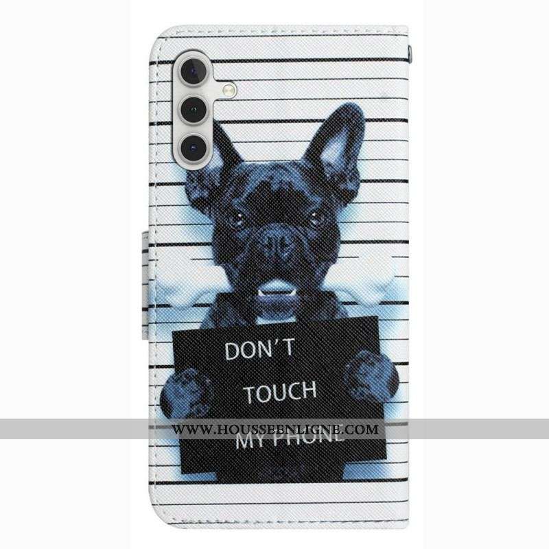 Housse Samsung Galaxy A14 5G / A14 Dog Don't Touch à Lanière