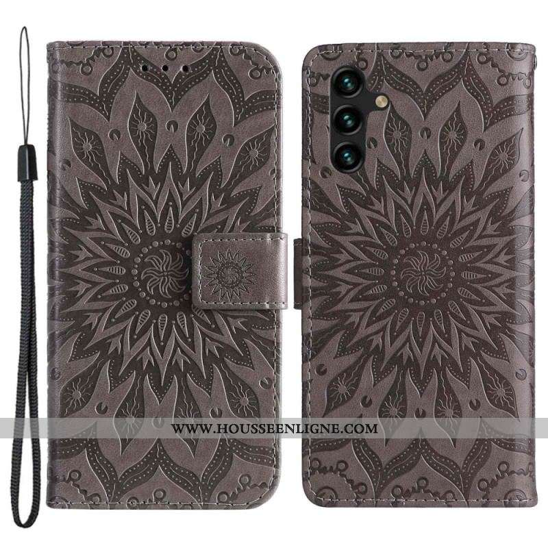 Housse Samsung Galaxy A14 5G / A14 Mandala Soleil avec Lanière