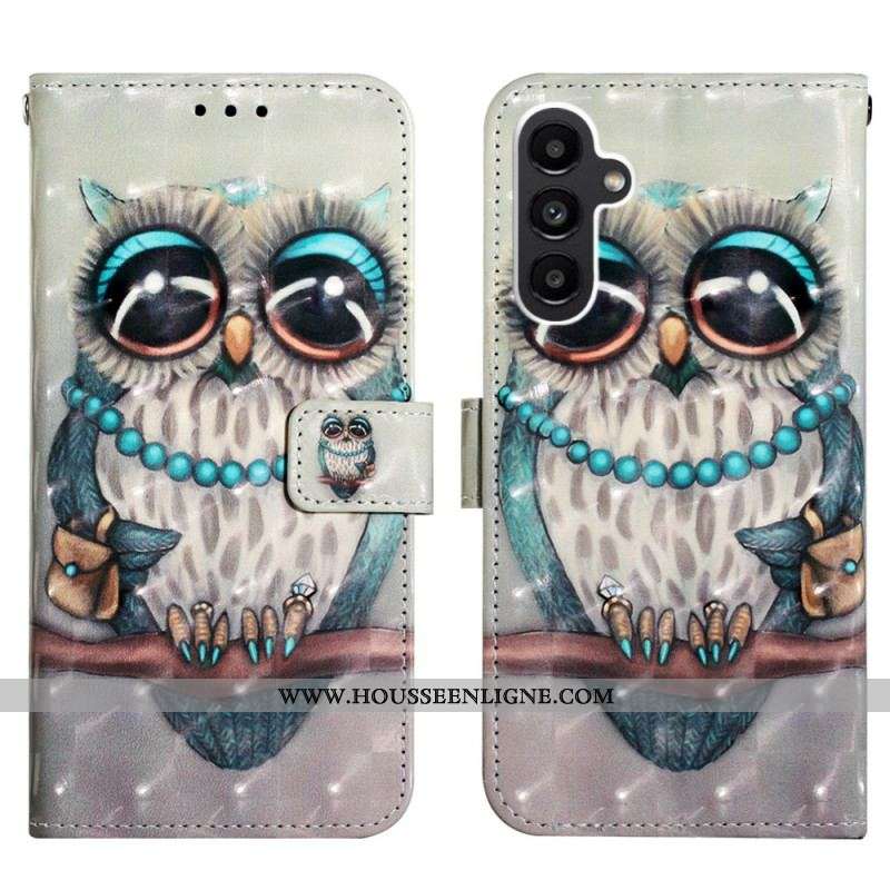 Housse Samsung Galaxy A14 5G / A14 Miss Hibou à Lanière