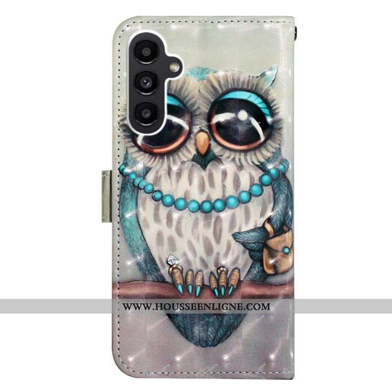 Housse Samsung Galaxy A14 5G / A14 Miss Hibou à Lanière