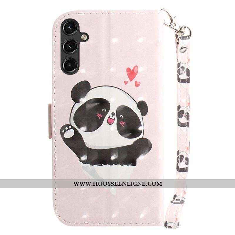 Housse Samsung Galaxy A14 5G / A14 Panda Love à Lanière