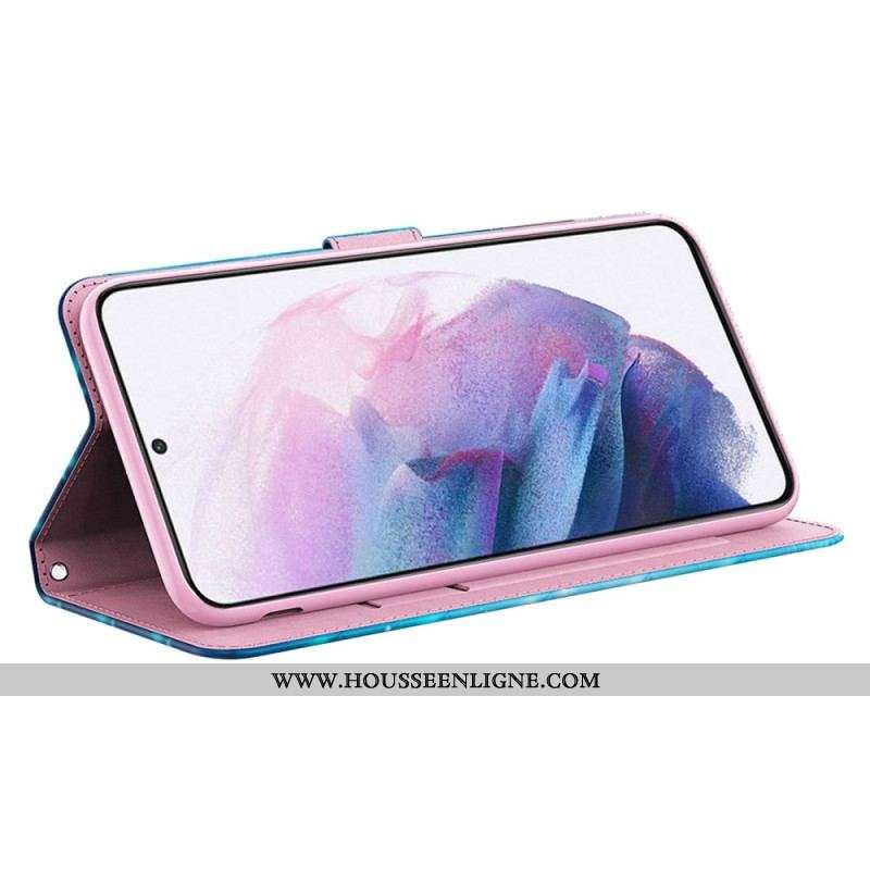 Housse Samsung Galaxy A14 5G / A14 Papillons à Lanière