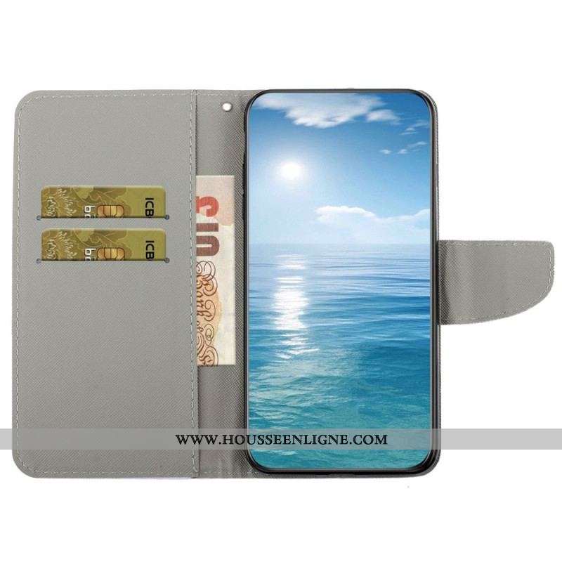 Housse Samsung Galaxy A14 5G / A14 Patchwork à Lanière