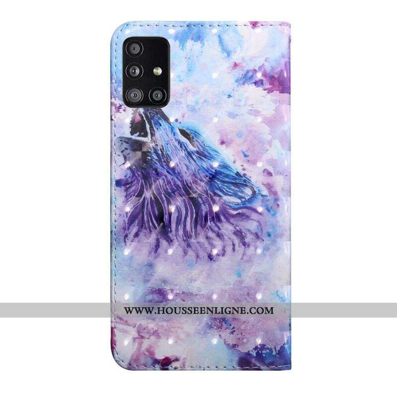 Housse Samsung Galaxy A51 5G Loup Aquarelle