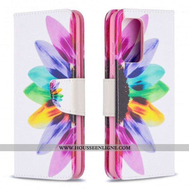 Housse Samsung Galaxy A52 4G / A52 5G / A52s 5G Fleur Aquarelle