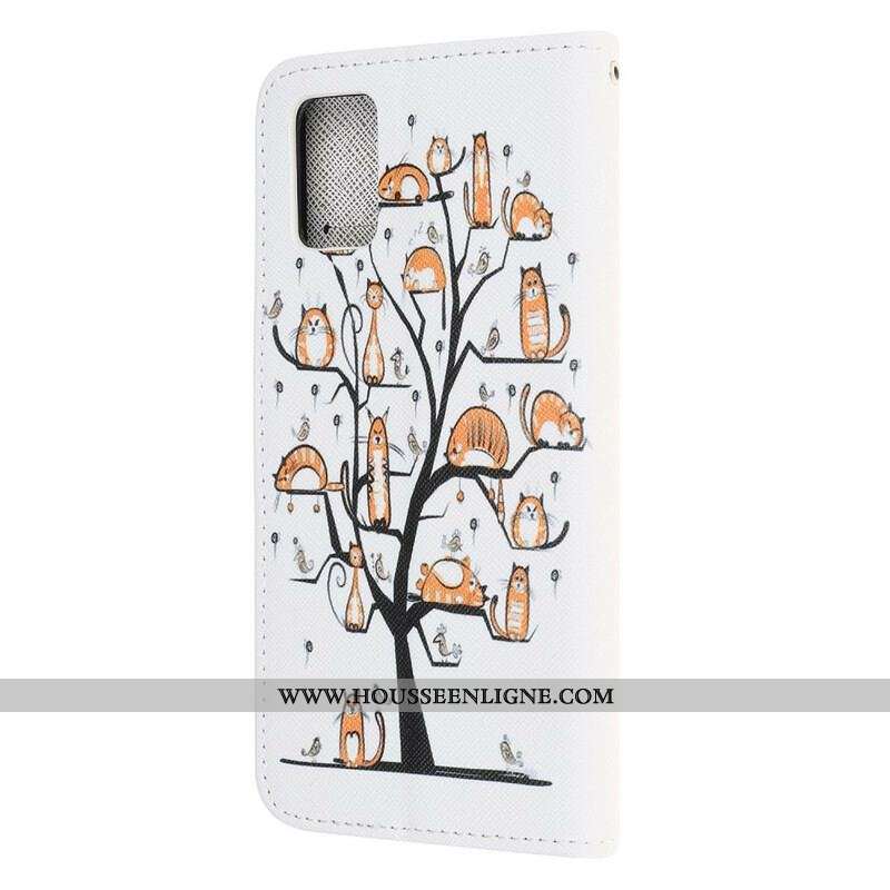 Housse Samsung Galaxy A52 4G / A52 5G / A52s 5G Funky Cats à Lanière