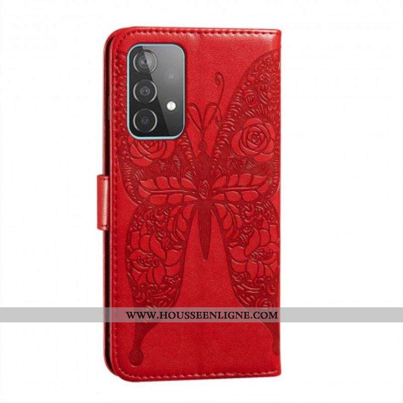 Housse Samsung Galaxy A52 4G / A52 5G / A52s 5G Papillon Motif de Fleurs