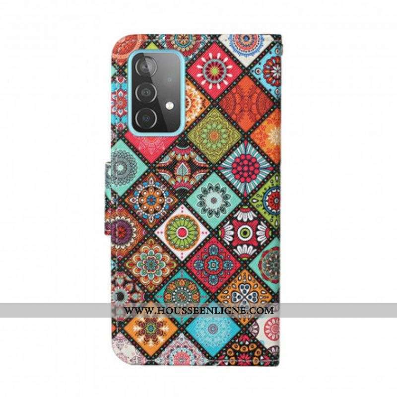 Housse Samsung Galaxy A52 4G / A52 5G / A52s 5G Patchwork Mandalas avec Lanière