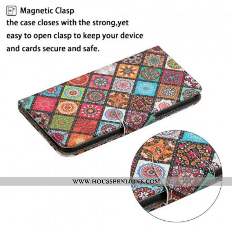 Housse Samsung Galaxy A52 4G / A52 5G / A52s 5G Patchwork Mandalas avec Lanière