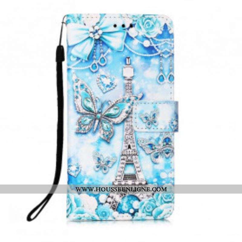 Housse Samsung Galaxy A52 4G / A52 5G / A52s 5G Tour Eiffel Papillons