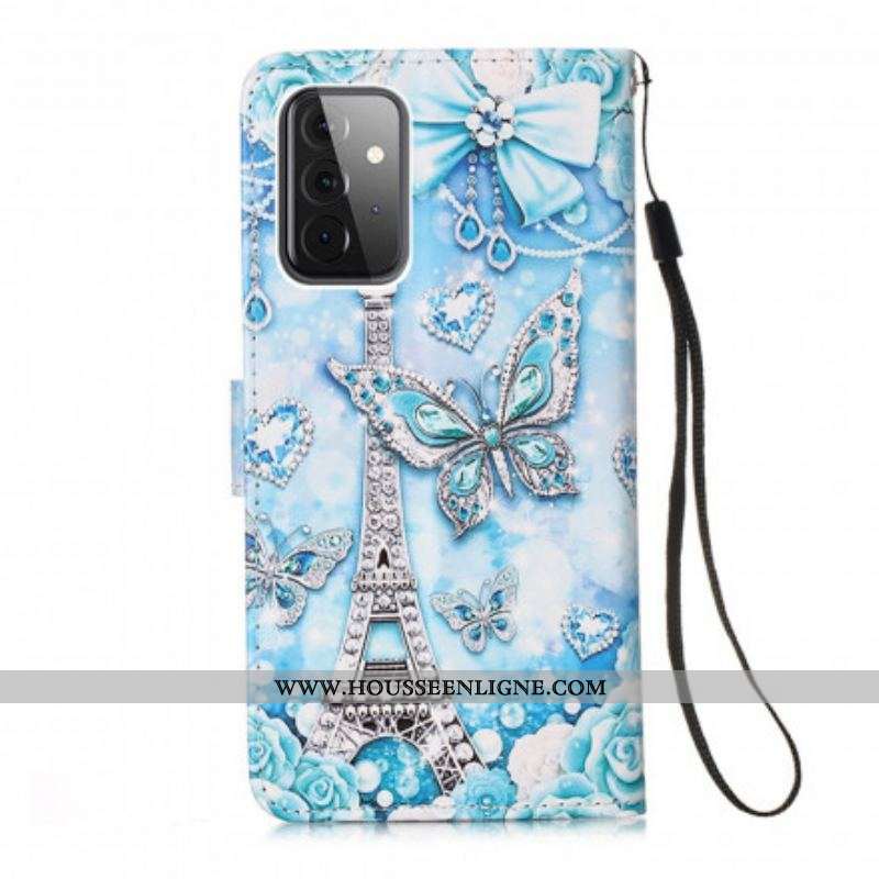 Housse Samsung Galaxy A52 4G / A52 5G / A52s 5G Tour Eiffel Papillons