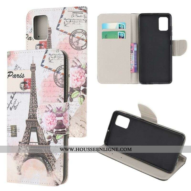 Housse Samsung Galaxy A52 4G / A52 5G / A52s 5G Tour Eiffel Rétro