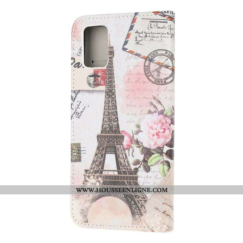 Housse Samsung Galaxy A52 4G / A52 5G / A52s 5G Tour Eiffel Rétro