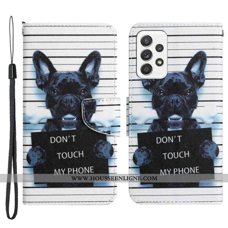 Housse Samsung Galaxy A53 5G Dog Don't Touch à Lanière