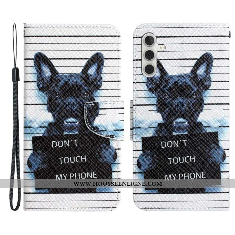 Housse Samsung Galaxy A54 5G Dog Don't Touch à Lanière