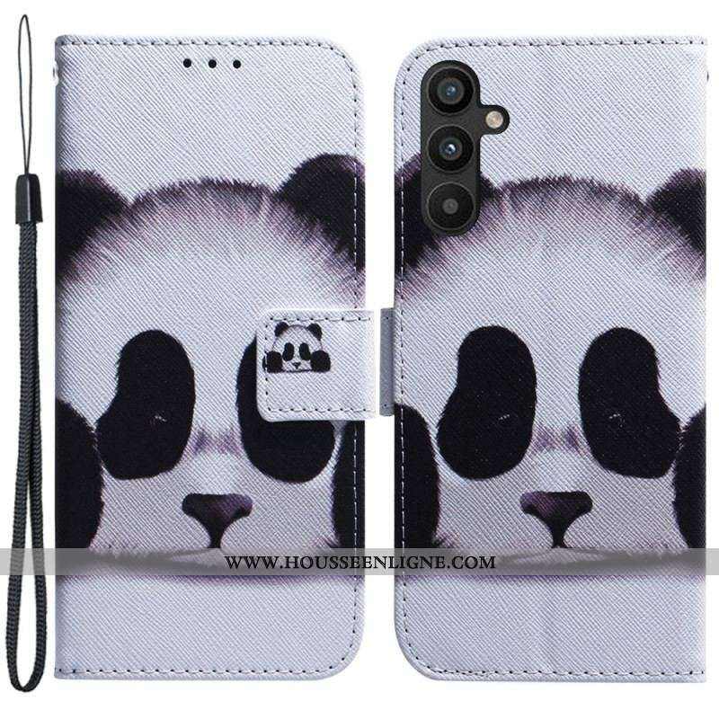 Housse Samsung Galaxy A54 5G Fan de Panda à Lanière