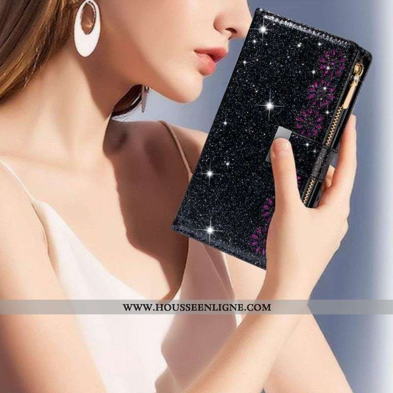 Housse Samsung Galaxy A54 5G Paillettes Portefeuille