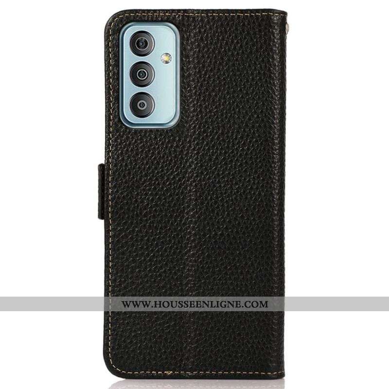 Housse Samsung Galaxy M13 Cuir Litchi KHAZNEH RFID