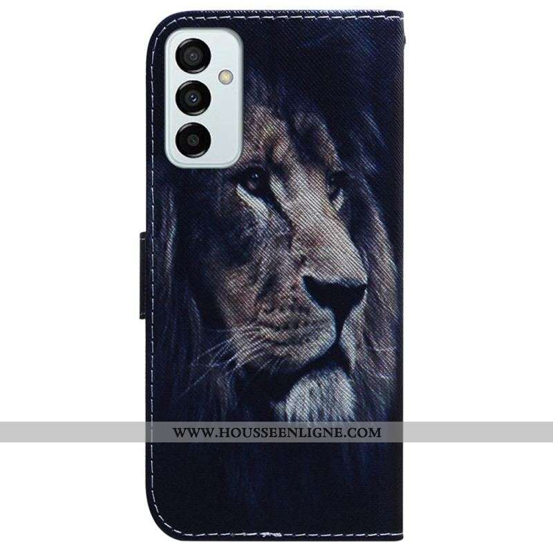 Housse Samsung Galaxy M13 Lion à Lanière