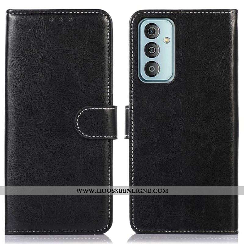 Housse Samsung Galaxy M13 Style Cuir et Coutures