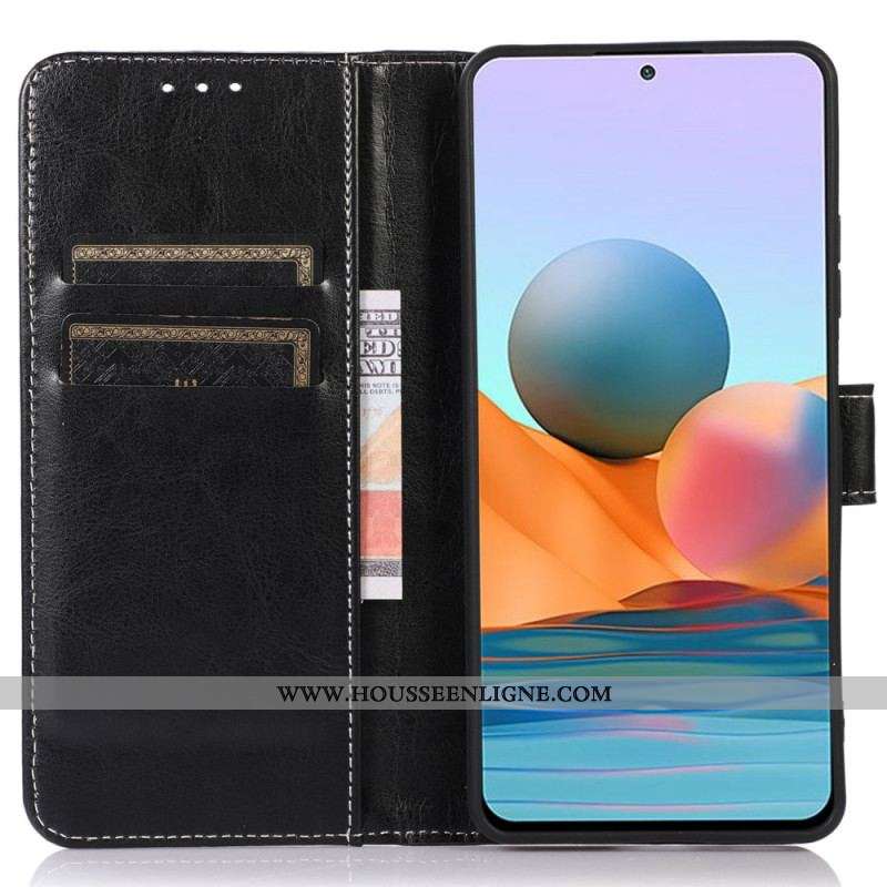 Housse Samsung Galaxy M13 Style Cuir et Coutures