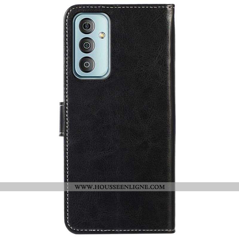 Housse Samsung Galaxy M13 Style Cuir et Coutures