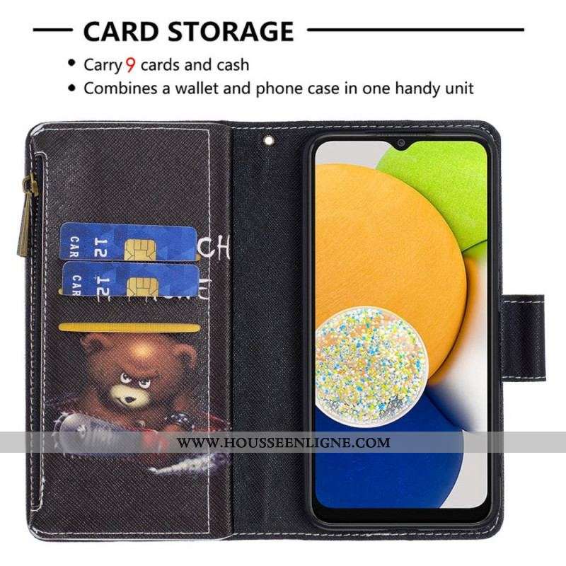 Housse Samsung Galaxy M23 5G Ours Porte-monnaie et lanière