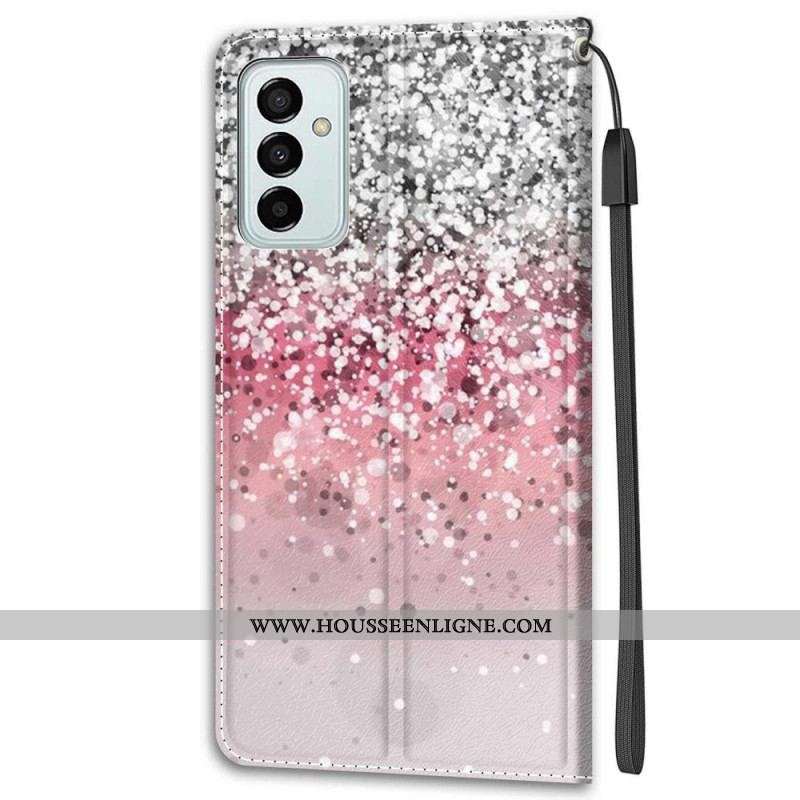 Housse Samsung Galaxy M23 5G Paillettes avec Lanière