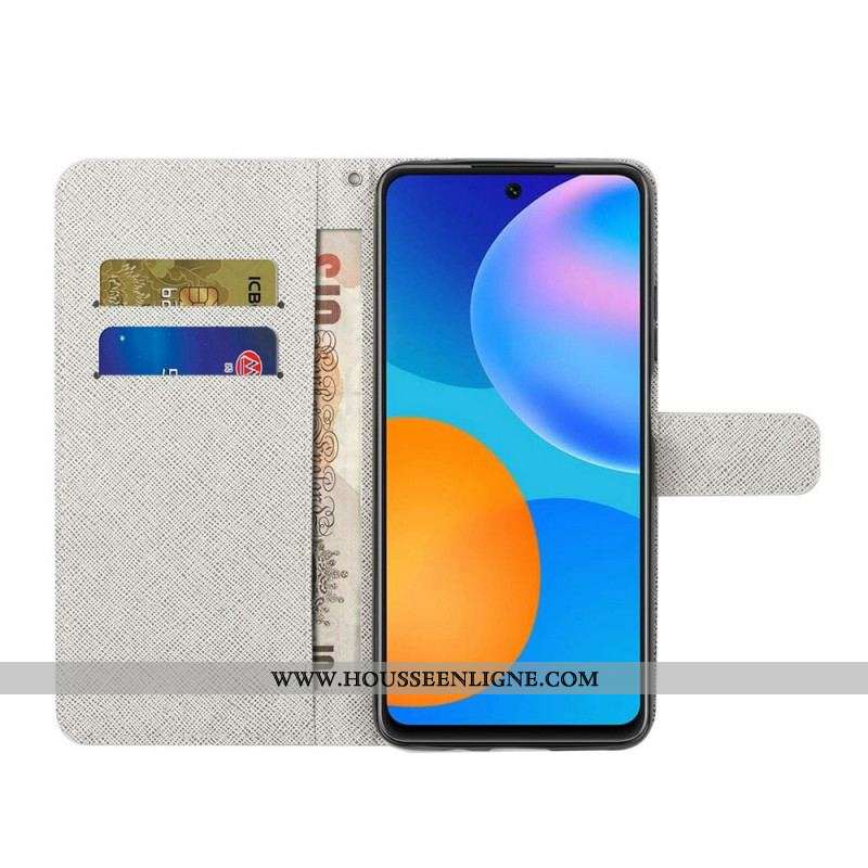 Housse Samsung Galaxy M23 5G Papillons Diamants à Lanière