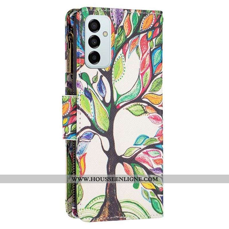 Housse Samsung Galaxy M23 5G Porte-Monnaie et Lanière Arbre