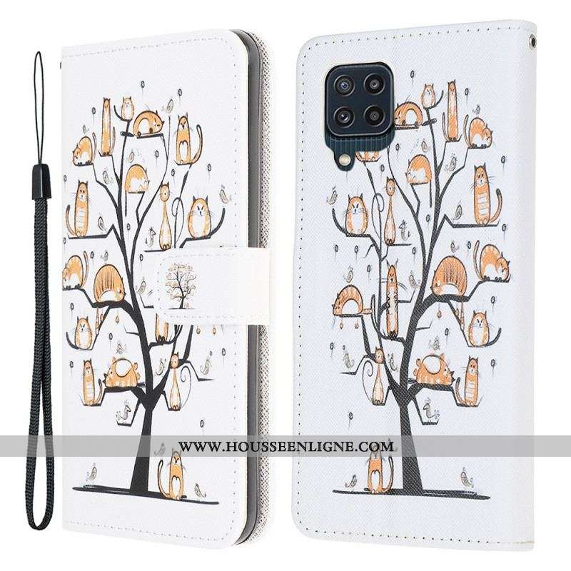 Housse Samsung Galaxy M32 Funky Cats à Lanière