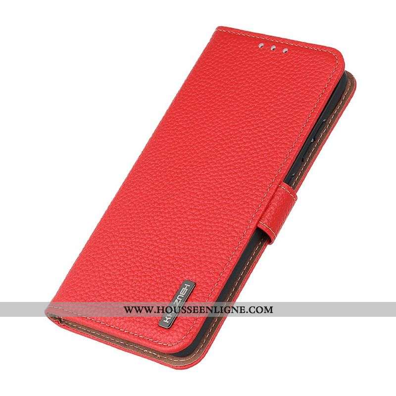 Housse Samsung Galaxy M32 Véritable Cuir Litchi KHAZNEH RFID