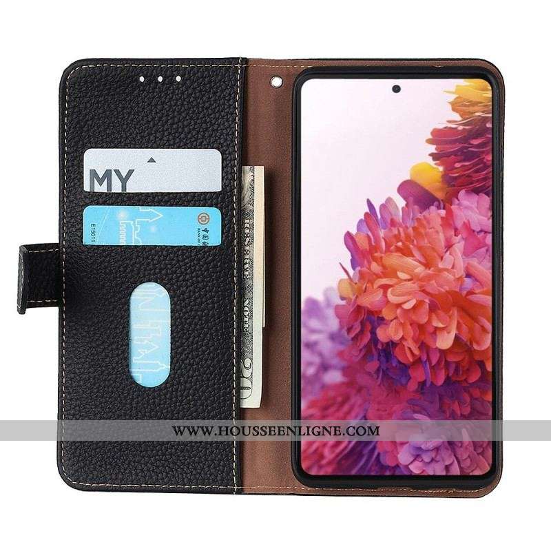 Housse Samsung Galaxy M33 5G Cuir Litchi KHAZNEH