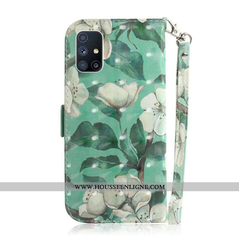 Housse Samsung Galaxy M51 Arbre en Fleurs à Lanière