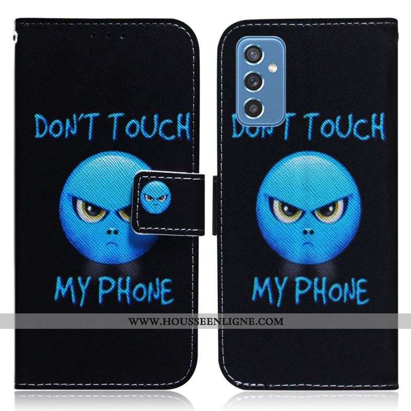 Housse Samsung Galaxy M52 5G Don't Touch my Phone Bleu